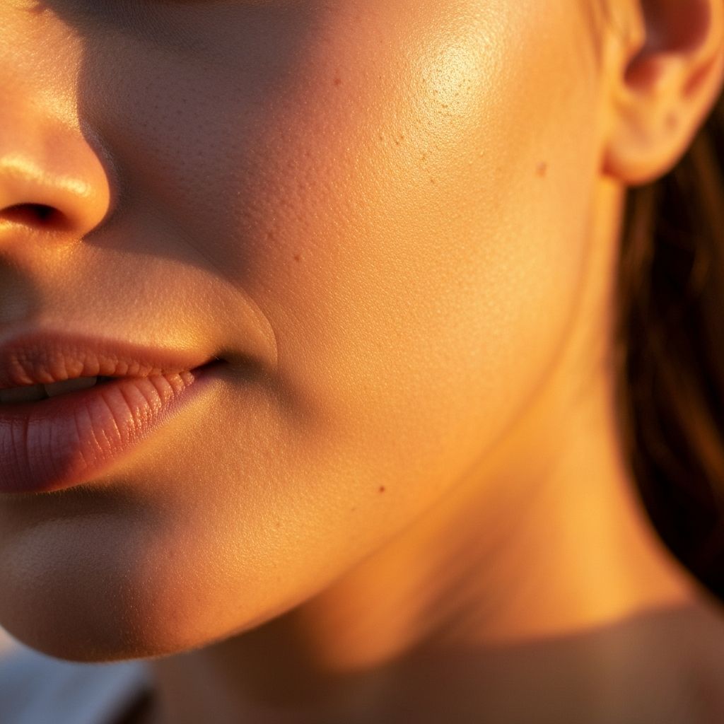 Natürliches Licht auf gesunder Haut